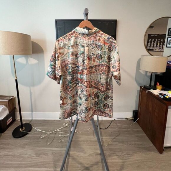 SHADES OF GREY BY MICAH COHEN - Print Camp Collar SS Shirt - Tan, Multi - Picture 2 of 5